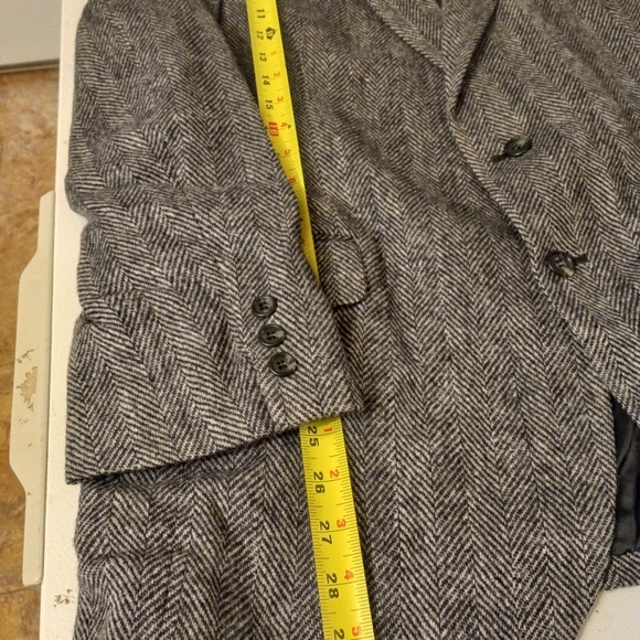 BARRINGTON Wool Blazer Sports Coat Jacket Blavk & White Herringbone  Size 42R - Picture 7 of 11